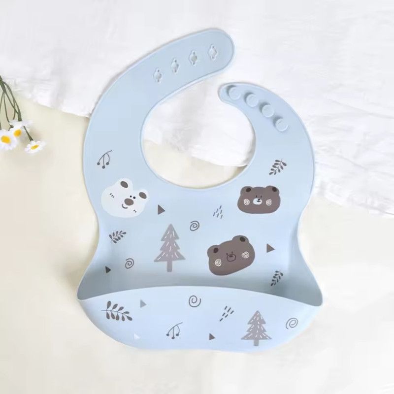 1PC Silicone Bibs For Kids Newborn Baby Feeding Tableware Waterproof Baby Bibs For Toddler Feedings Bibs Burp Cloths Baby Stuff