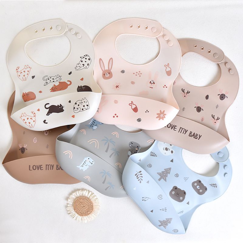 1PC Silicone Bibs For Kids Newborn Baby Feeding Tableware Waterproof Baby Bibs For Toddler Feedings Bibs Burp Cloths Baby Stuff
