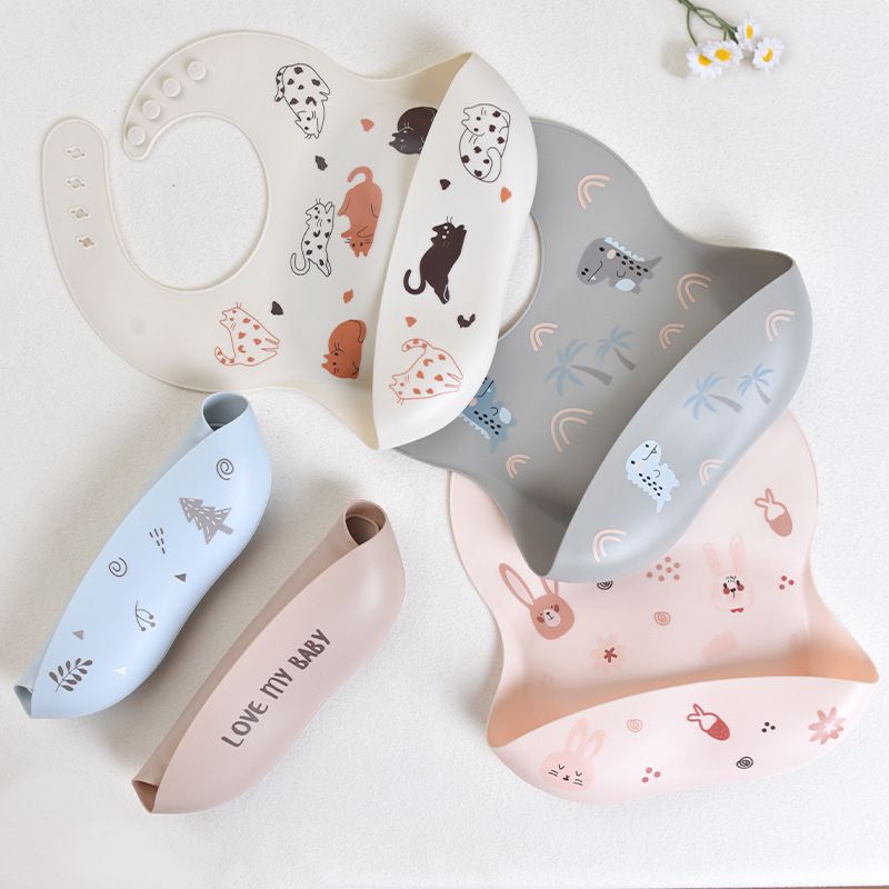 1PC Silicone Bibs For Kids Newborn Baby Feeding Tableware Waterproof Baby Bibs For Toddler Feedings Bibs Burp Cloths Baby Stuff