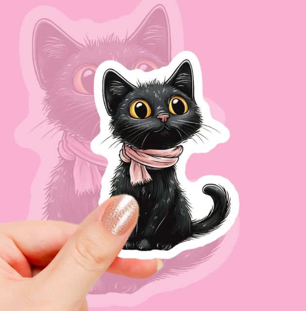 56 Pieces New Cartoon Black Cat Stickers Cute Cute Cat Animal Decal Waterproof Helmet Water Cup Laptop Decorative Stickers