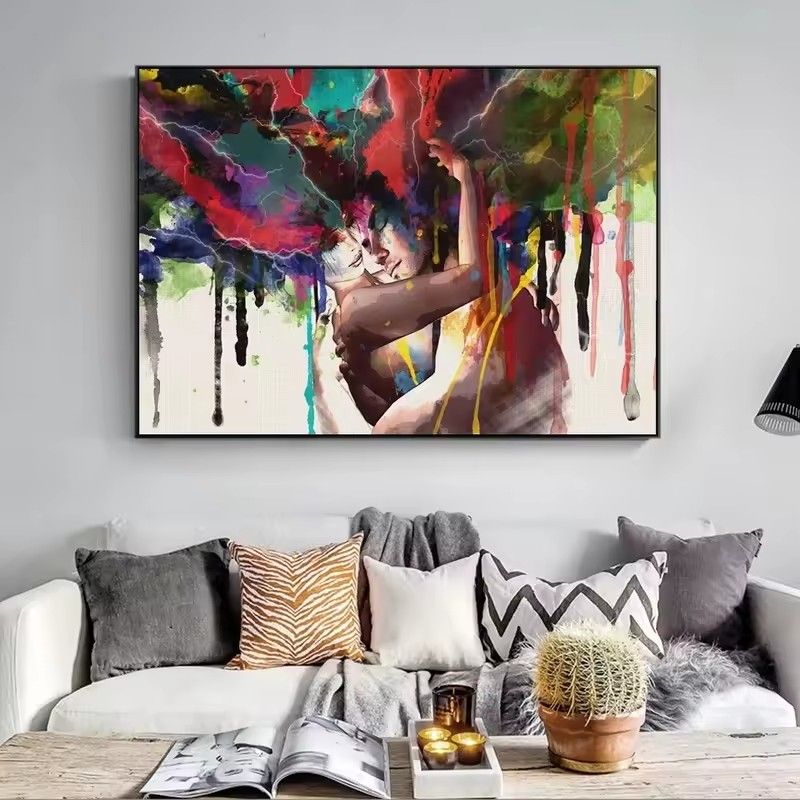 Abstract Canvas Art Wall Paintings Couple Of Lover Modern Wall Posters And Prints Portrait Canvas Prints For Living Room Cuadros