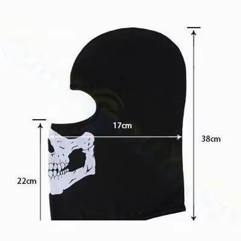 Bicycle Balaclava Full Face Mask Skull Print Motorcycle Full Face Mask Windproof Skiing Head Neck Warmer Bicycle Helmet Liner 
 FZ-479