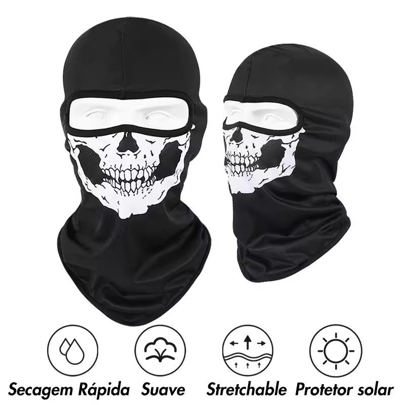 Bicycle Balaclava Full Face Mask Skull Print Motorcycle Full Face Mask Windproof Skiing Head Neck Warmer Bicycle Helmet Liner 
 FZ-479