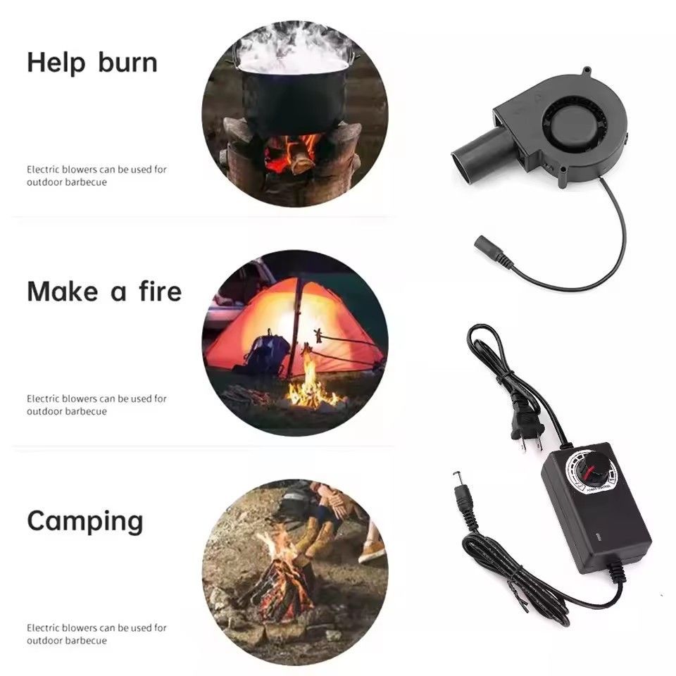 Adjustable Blower Fan For BBQ Heater Blower Air Blower Cooking Speed Controller Outdoor Portable Machine