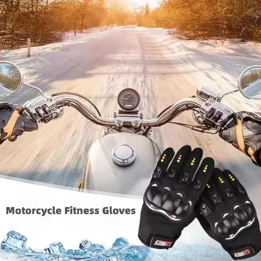 Motorcycle Gloves Men's Motorcycle Gloves Breathable Closed Finger Racing Gloves for Outdoor Sports Crossbike Riding C-685