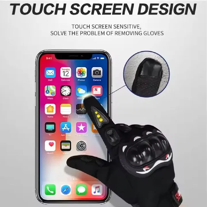 Motorcycle Gloves Men's Motorcycle Gloves Breathable Closed Finger Racing Gloves for Outdoor Sports Crossbike Riding C-685