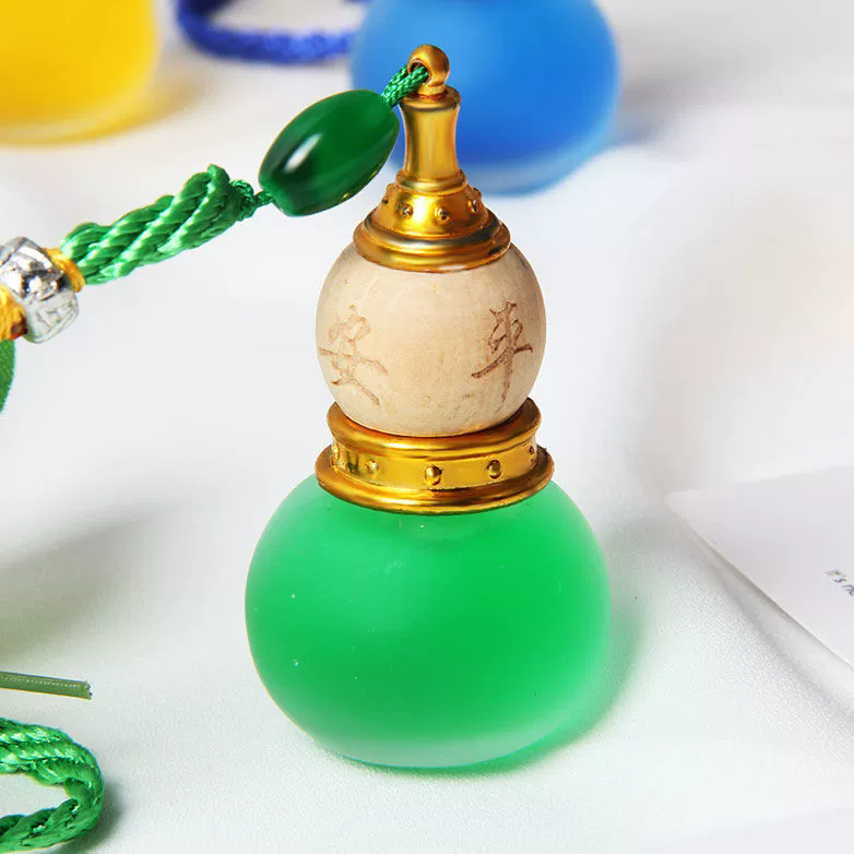 1pc Hanging Car Air Freshener Diffuser Aromatherapy Fragrance Calabash Perfume Bottle Empty Clear Glass Pendant Vials 10ml C-672