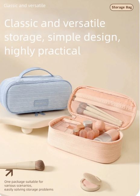 1PC Hand-held Cosmetic Bag Small Makeup Organizer Bags Woman Large Capacity Toiletry Bag Makeup Bruses Holder Travel Organizer