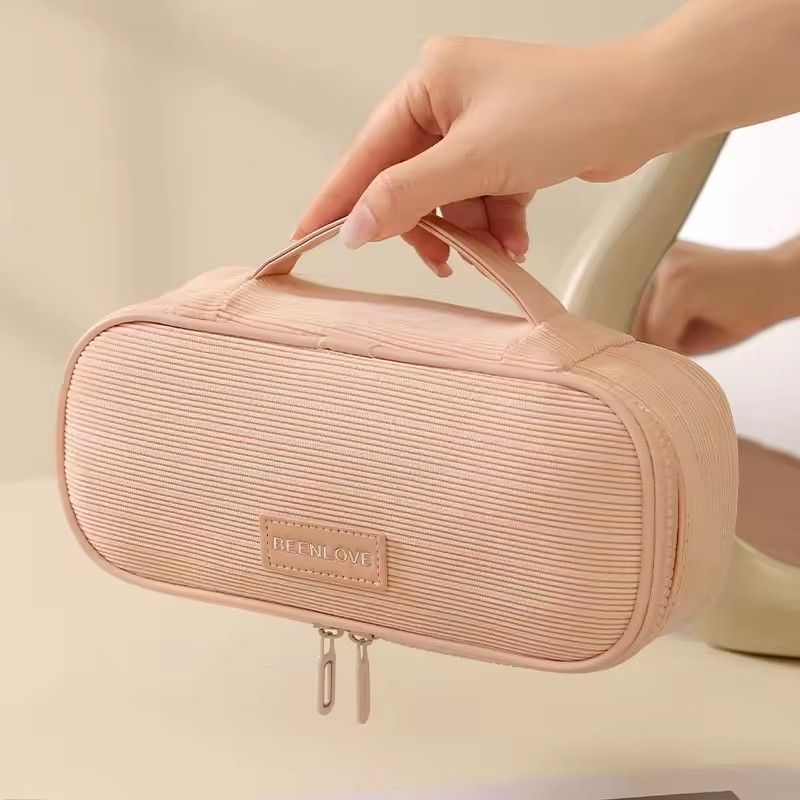 1PC Hand-held Cosmetic Bag Small Makeup Organizer Bags Woman Large Capacity Toiletry Bag Makeup Bruses Holder Travel Organizer