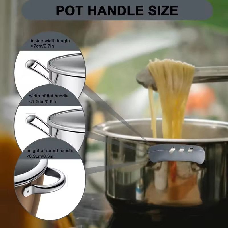 10PCS Silicone Assist Handle Holder Grip Kitchen Cast Iron Skillet Handle Covers Heat Resistant Non Slip Pot Grip Handle Sleeves