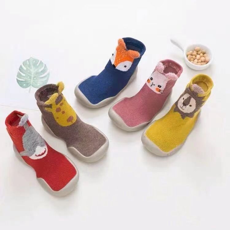 Spring Baby Toddler Shoes Baby Shoes Non-slip Fox Tiger Thickening Shoes Sock Floor Shoes Foot Socks Animal Style