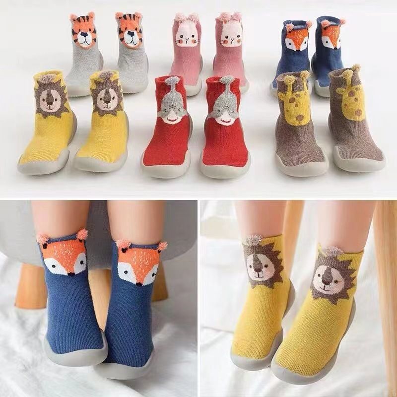 Spring Baby Toddler Shoes Baby Shoes Non-slip Fox Tiger Thickening Shoes Sock Floor Shoes Foot Socks Animal Style