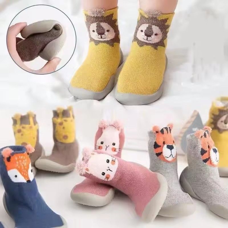 Spring Baby Toddler Shoes Baby Shoes Non-slip Fox Tiger Thickening Shoes Sock Floor Shoes Foot Socks Animal Style