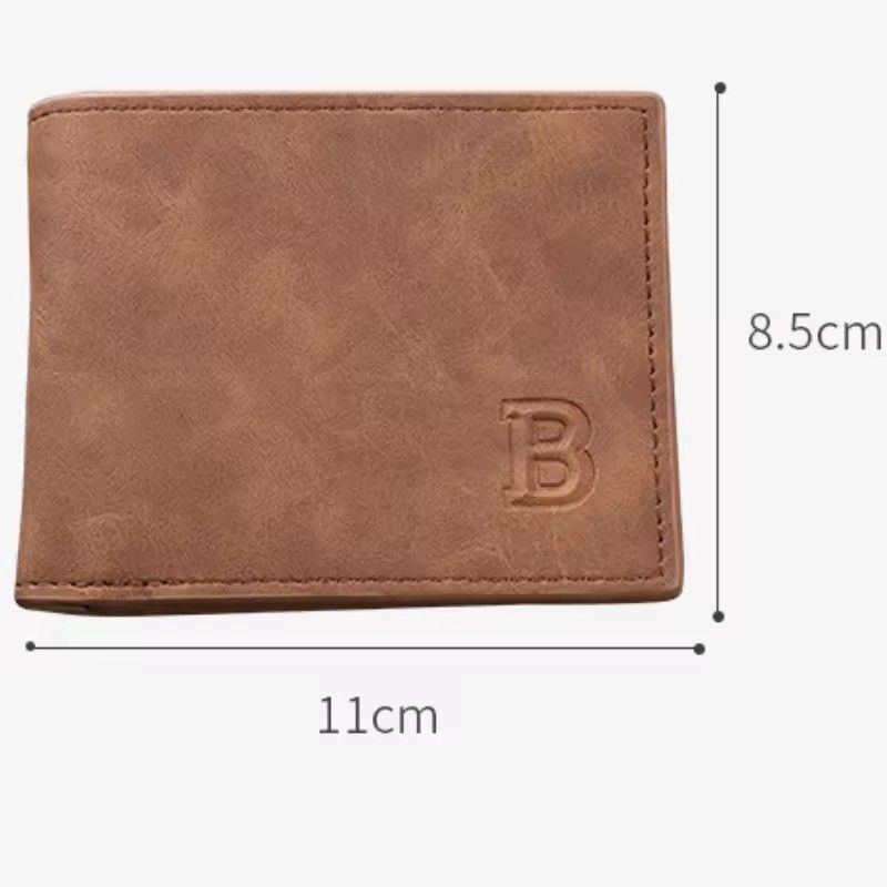 New Retro Men Short Wallet with Zipper Coin Bag Men Leather Wallet Small Money Purse Design Top Men Thin Wallet with Coin Bag
