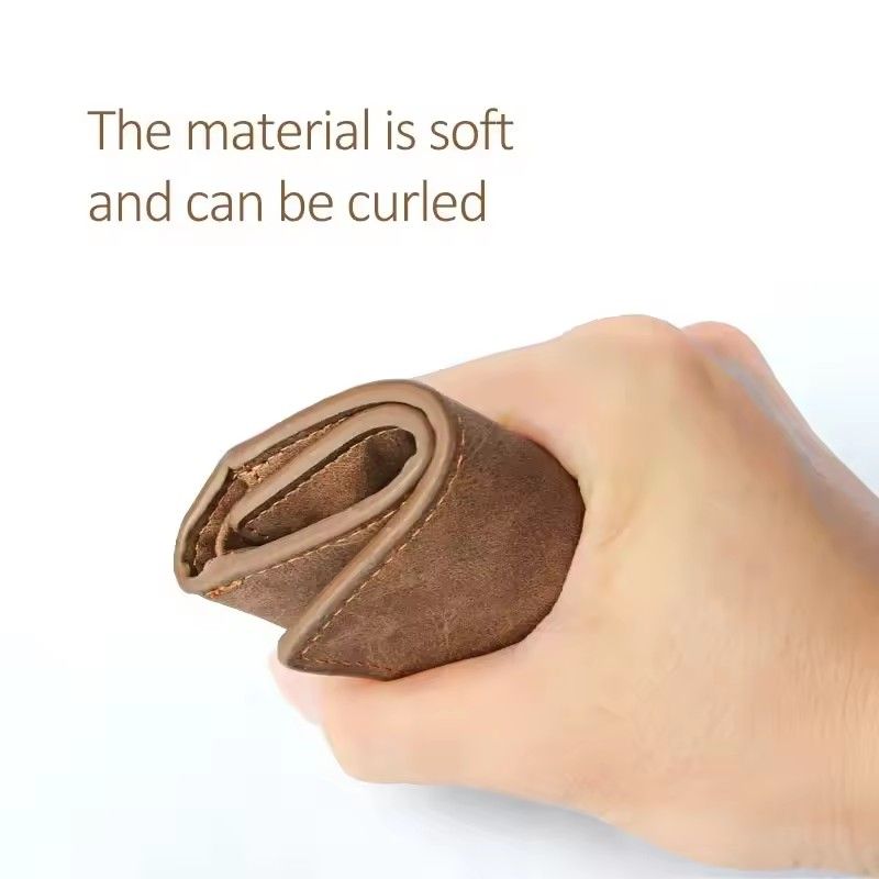 New Retro Men Short Wallet with Zipper Coin Bag Men Leather Wallet Small Money Purse Design Top Men Thin Wallet with Coin Bag