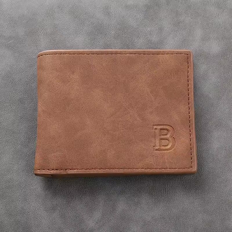New Retro Men Short Wallet with Zipper Coin Bag Men Leather Wallet Small Money Purse Design Top Men Thin Wallet with Coin Bag