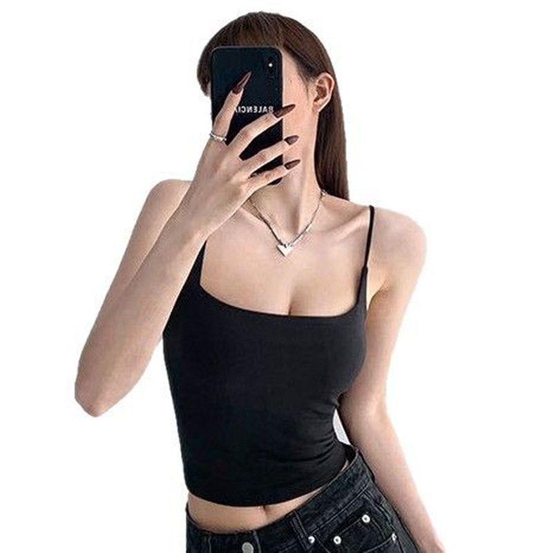 1PC Women Sexy Lace Crop Top See Through Back Camis Elegant Ladies Summer Padded Tank Casual Tee Outfit