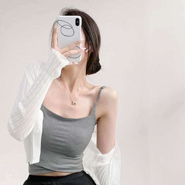 1PC Women Sexy Lace Crop Top See Through Back Camis Elegant Ladies Summer Padded Tank Casual Tee Outfit