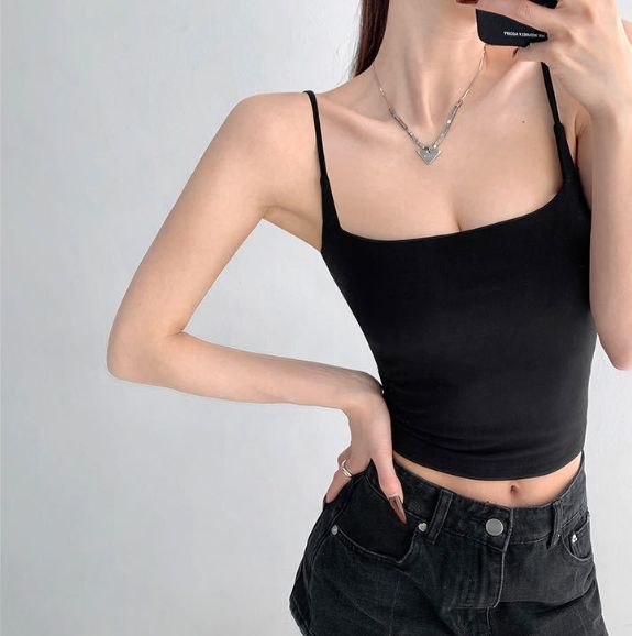 1PC Women Sexy Lace Crop Top See Through Back Camis Elegant Ladies Summer Padded Tank Casual Tee Outfit