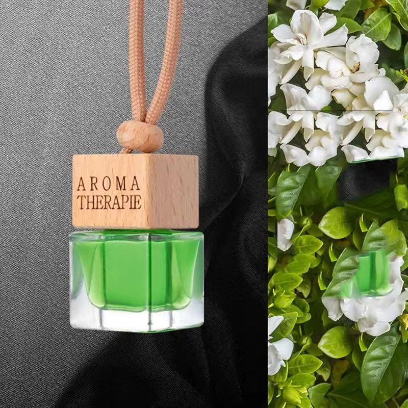 1PC 8ml Square Car Diffuser, 10 Scents Hanging Air Freshener with Refillable Bottle, Car Fragrance Decor Gift like Gardenia