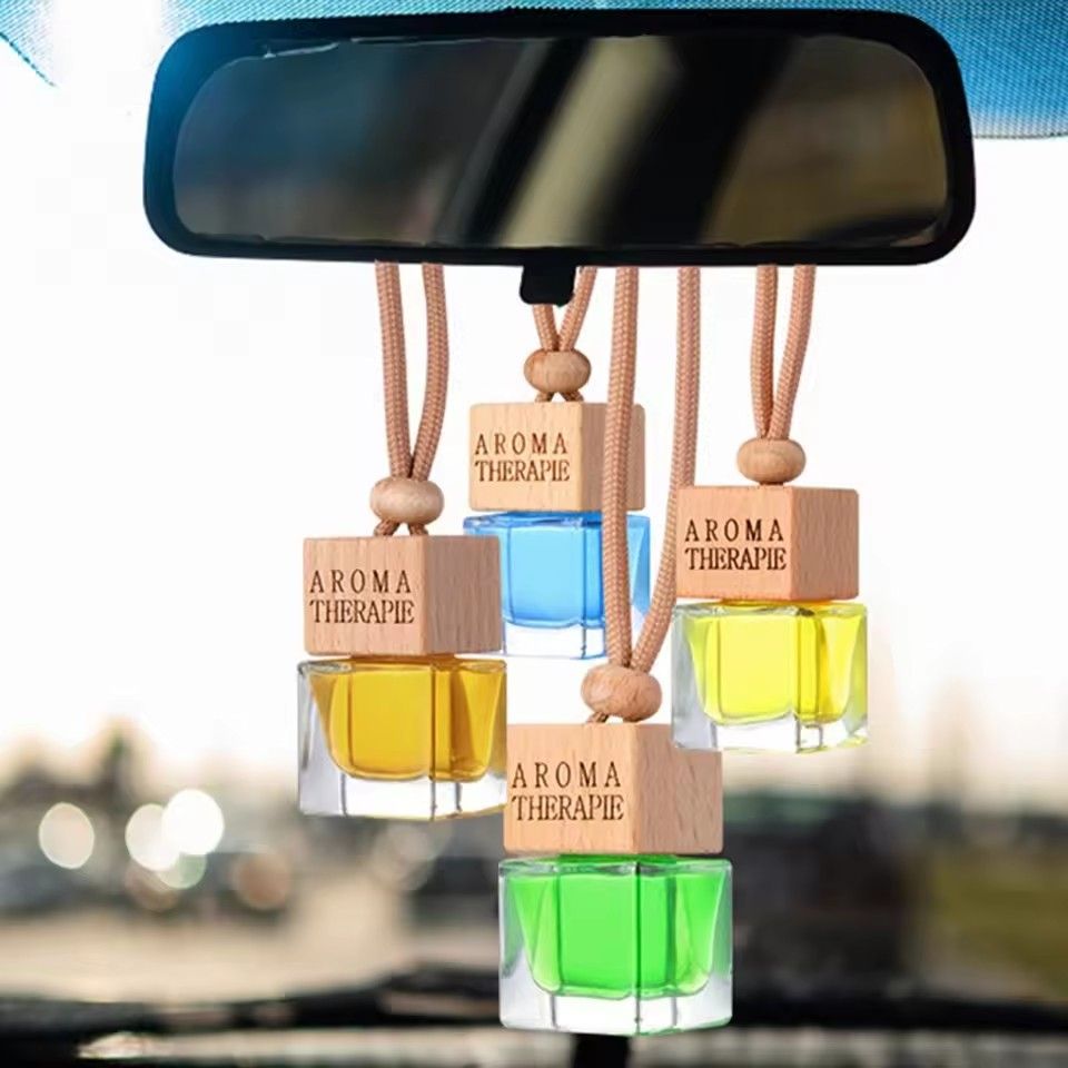 1PC 8ml Square Car Diffuser, 10 Scents Hanging Air Freshener with Refillable Bottle, Car Fragrance Decor Gift like Gardenia