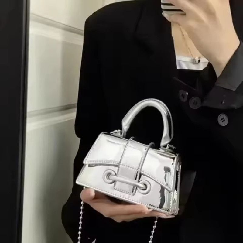 1PC Women Bag Silver Chic Crossbody Bag Luxury Designer Small Shoulder Bag Fashion Gold Mini Coin Purse Handbag for Woman