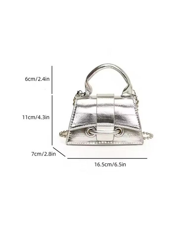 1PC Women Bag Silver Chic Crossbody Bag Luxury Designer Small Shoulder Bag Fashion Gold Mini Coin Purse Handbag for Woman