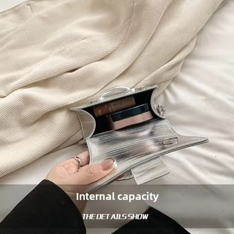 1PC Women Bag Silver Chic Crossbody Bag Luxury Designer Small Shoulder Bag Fashion Gold Mini Coin Purse Handbag for Woman