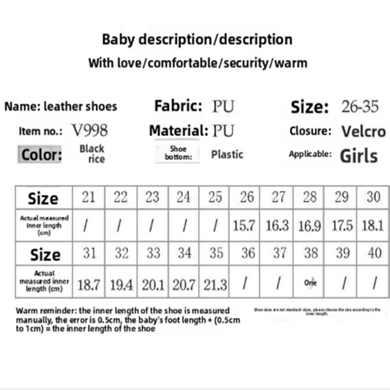 Single Shoes Children Spring Summer Thickened Leather Shoes Girls Soft Sole Pearl Bow Princess Shoes Girls Round Toe Velcro