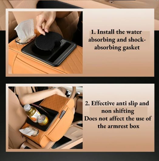 Multifunctional Thicken Car Armrest Storage Box Height Pad Leather Memory Foam Auto Center Armrest Protective Cushion Cup Holder