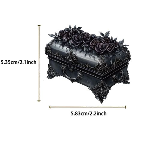 50Pcs Transparent Cartoon Dark Rose Sticker Pack Waterproof Transparent PET Bookkeeping Material Decorative Guitar Notebook H-41