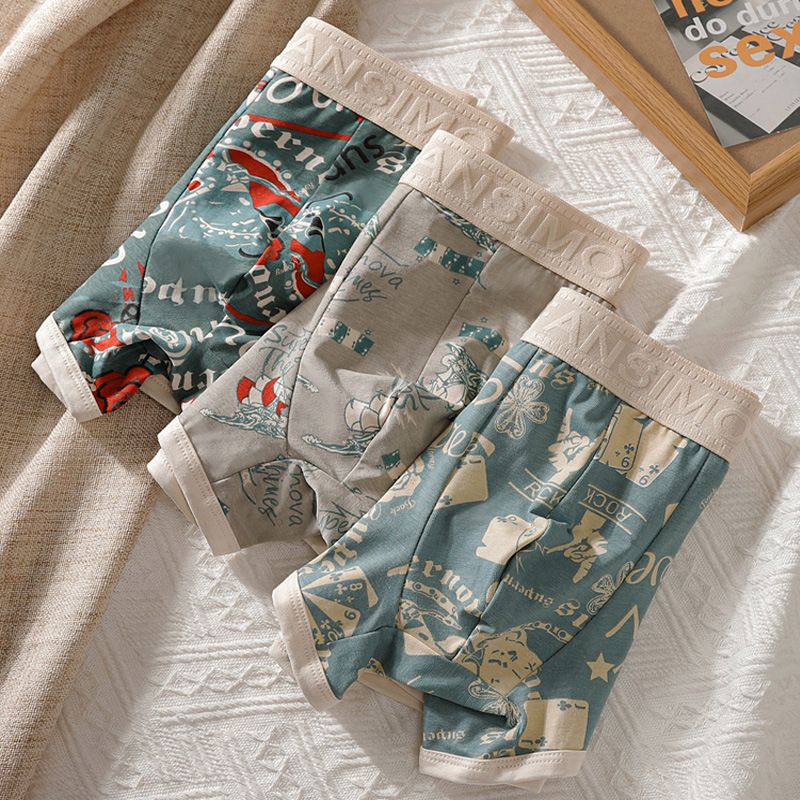 Men Underwear Print Boxers Sexy Lingerie Breathable Panties Soft Homewear Boxer Shorts Trunk Seamless Underpant Men's Clothing