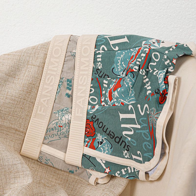 Men Underwear Print Boxers Sexy Lingerie Breathable Panties Soft Homewear Boxer Shorts Trunk Seamless Underpant Men's Clothing