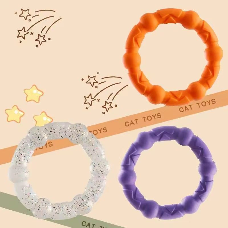 Dog Chew Toy TPR Teeth Cleaning Pet Toys For Small Medium Large Dogs Interactive Bite Resistant 3 Ring Tug Dog Toy Pet Supplies