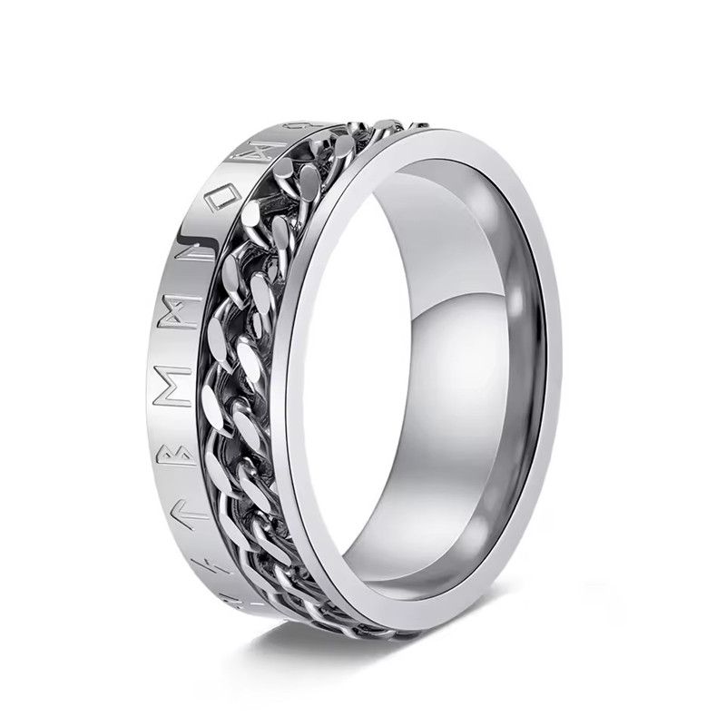 1PC Stainless Steel Chains Rings For Men Women Black Gold Silver Color Female Male Couple Engagement Wedding Bands Party Jewelry
