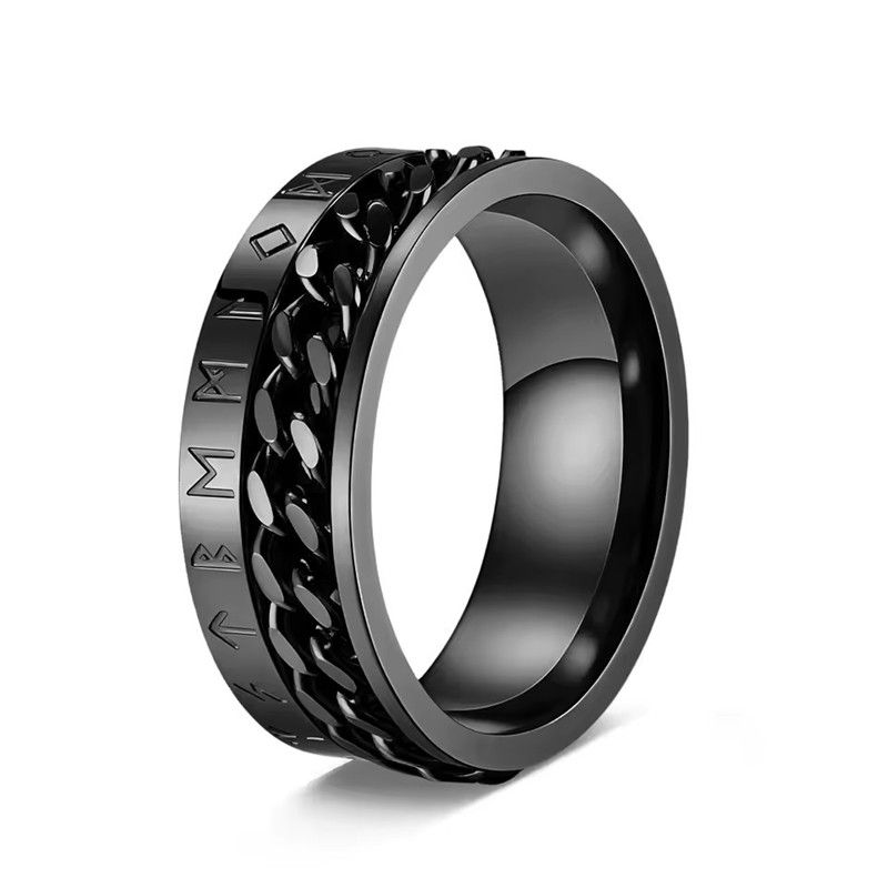 1PC Stainless Steel Chains Rings For Men Women Black Gold Silver Color Female Male Couple Engagement Wedding Bands Party Jewelry