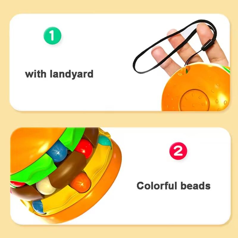 1PC Kids Magic Cube Hamburger Rotating Bean Creative Puzzle Game Adults Fingertip Fidget Stress Relief Toys for Children Gifts