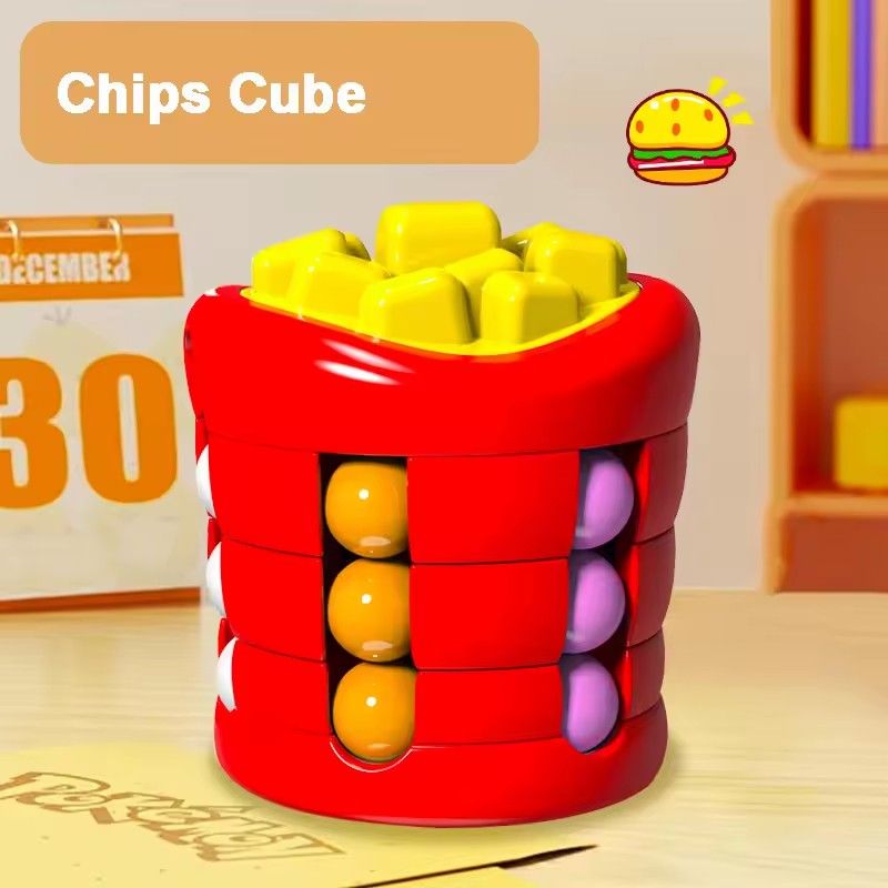 1PC Kids Magic Cube Hamburger Rotating Bean Creative Puzzle Game Adults Fingertip Fidget Stress Relief Toys for Children Gifts