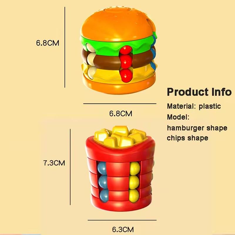1PC Kids Magic Cube Hamburger Rotating Bean Creative Puzzle Game Adults Fingertip Fidget Stress Relief Toys for Children Gifts