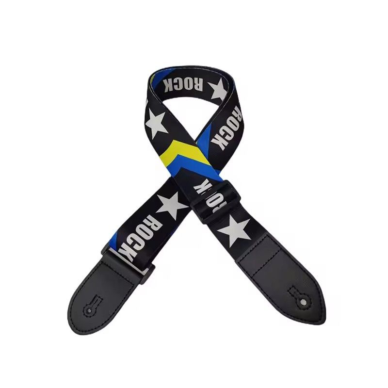 1PC 36 Inch Embroidered Electric Guitar Shoulder Strap Heat Transfer Printed Folk Guitar Bag Strap Piano Strap