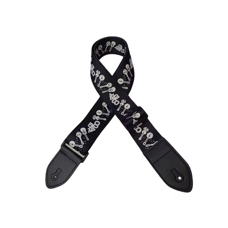 1PC 36 Inch Embroidered Electric Guitar Shoulder Strap Heat Transfer Printed Folk Guitar Bag Strap Piano Strap