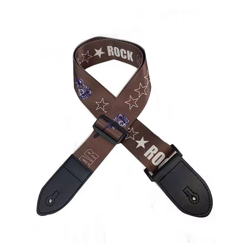 1PC 36 Inch Embroidered Electric Guitar Shoulder Strap Heat Transfer Printed Folk Guitar Bag Strap Piano Strap