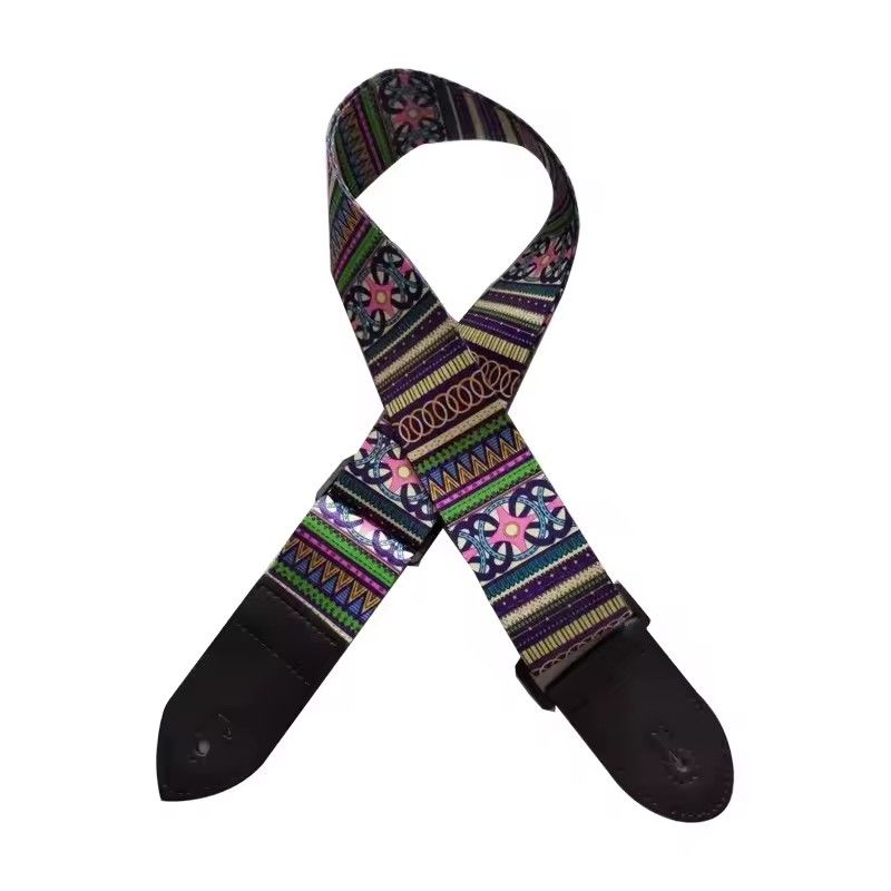 1PC 36 Inch Embroidered Electric Guitar Shoulder Strap Heat Transfer Printed Folk Guitar Bag Strap Piano Strap