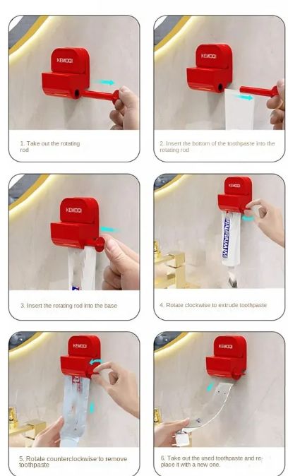 1PC Toothpaste Squeezer Manual Toothpaste Dispenser Cleanser Squeezer Toothpaste Holder Storage Rack Clip for Household Bathroom