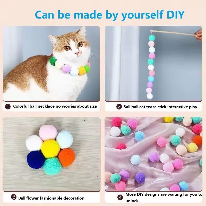 21PCS Toys for Interactive Kittens Plush Ball Shooting Gun Cat Toys Mini Pompoms Launcher Games Pet Accessories Supplies