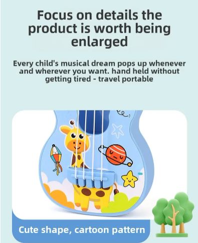 Mini Guitar Instrument Can Play Music Simulation Toy Ukulele Kids Guitar Toy Girl Boy Beginners Birthday Gift