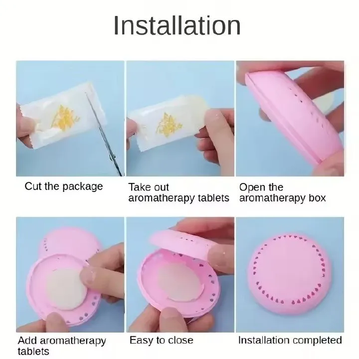 5pc Shell+5pc fragrance tablets Toilet Aromatherapy Fragrance Lasting Solid Air Freshener Bedroom Wardrobe Car Home Household C-638