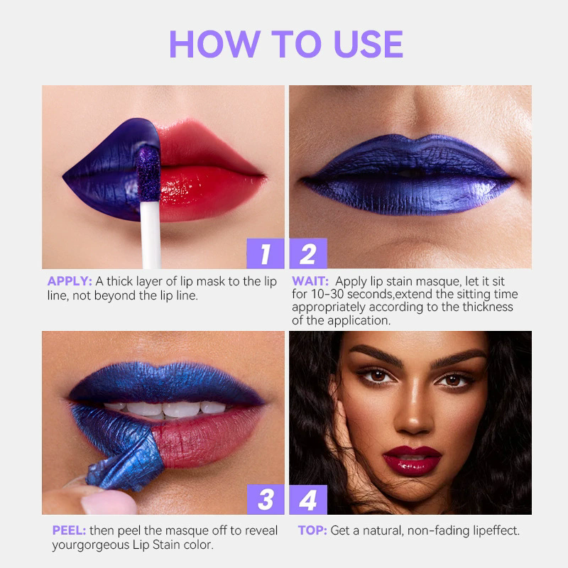 1PC Lip Stain Tint Peel Off Tattoo Lipsticks Cosmetics Makeup Long Lasting Waterproof Peel Off Lip Stain Pink Red Glosses B2-1031