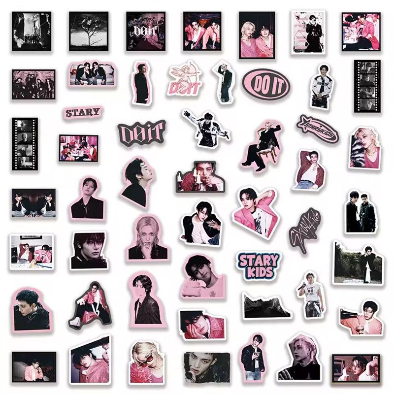 50Pcs New Stray Kids Stickers New Album DO IT Photo Mix Stickers SKZOO Peripheral Stickers Notebook Cup Decoration Stickers H-82