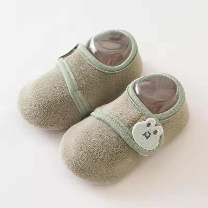 Cartoon Bears Baby Floor Socks Kids Plush Slippers Toddler Warm Shoes Children Soft Non-slip Prewalkers Indoor Home Slippers
